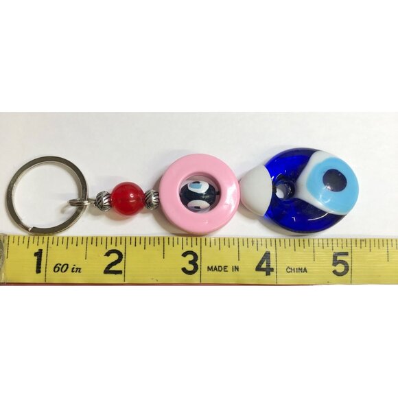 Lot Of 25 Evil Eye Keychains With Assorted Designs & Colors Glass Beads Protecti - Picture 3 of 10